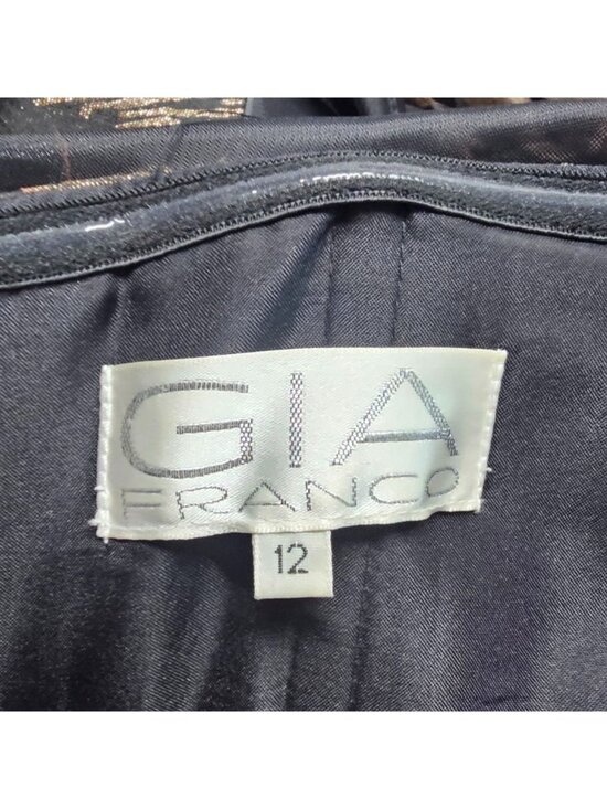 Gia Franco Women Black Bronze 12267CL Off Shoulder Evening Gown Dress Sz 12 3157 - Picture 8 of 16